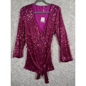NEW Free People Christa Sequin Romper Size XS
